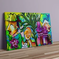 Alice - abstrakt lærredsprint