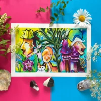 Alice eventyrligt Fine Art Giclée Print med kattekillingen Alice