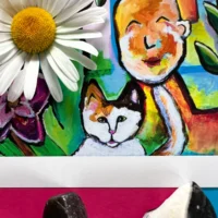 Alice eventyrligt Fine Art Giclée Print med kattekillingen Alice