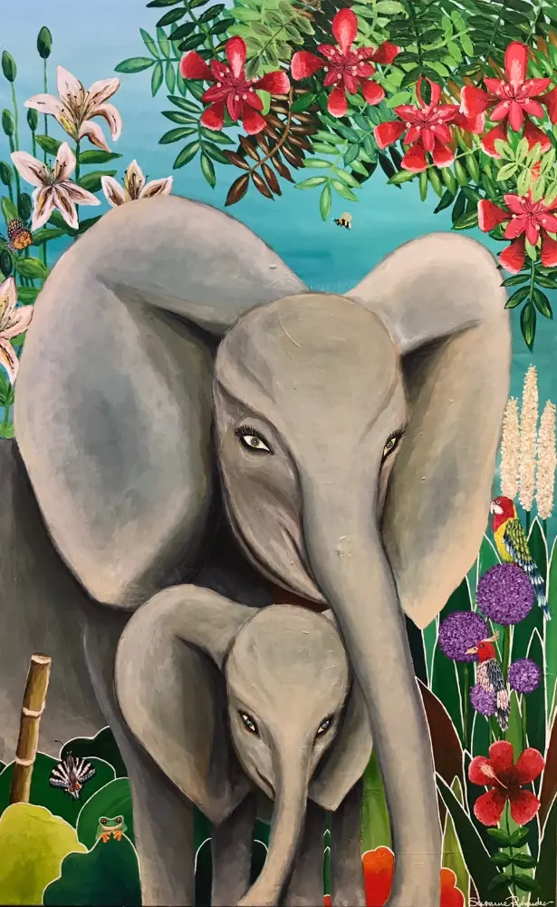 An Elephant's Tale maleri med junglemotiv