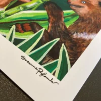 Bear with Me kunstplakat med bjørne i junglen