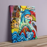 Beautiful Life - abstrakt lærredsprint