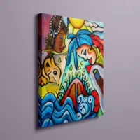 Beautiful Life - abstrakt lærredsprint