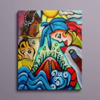 Beautiful Life - abstrakt lærredsprint