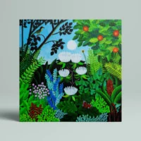 Blomsterfröjd - lærredsprint med junglemotiv