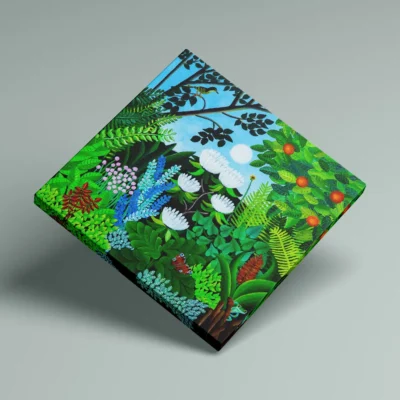 Blomsterfröjd - lærredsprint med junglemotiv