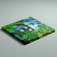 Blomsterfröjd - lærredsprint med junglemotiv