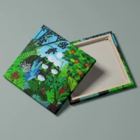 Blomsterfröjd - lærredsprint med junglemotiv