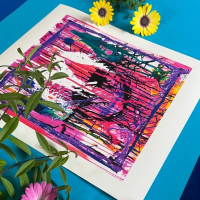 Capitol Fine Art Giclée Print i skarpe lilla nuancer