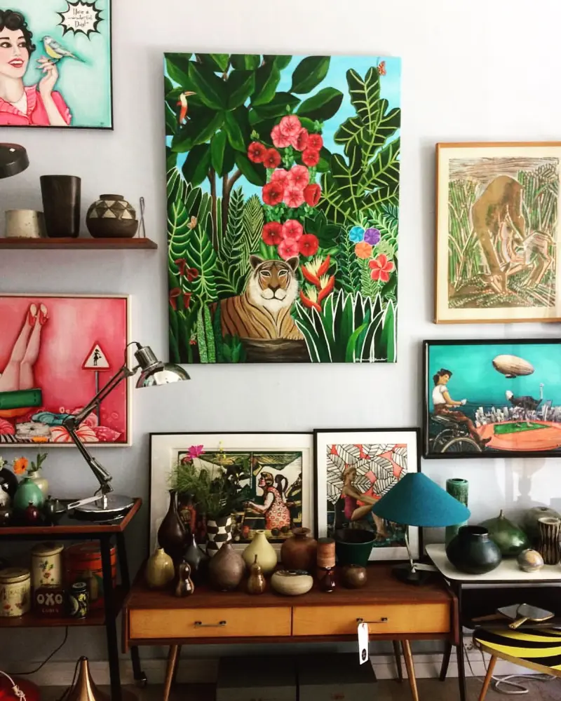 Djungelvrål maleri med junglemotiv