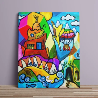 Dreamland - abstrakt lærredsprint