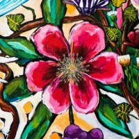 Flower Power Fine Art Giclée Print med masser af blomster