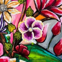 Flower Power Fine Art Giclée Print med masser af blomster