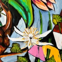 Flower Power Fine Art Giclée Print med masser af blomster