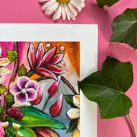 Flower Power Fine Art Giclée Print med masser af blomster
