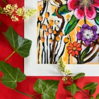 Flower Power Fine Art Giclée Print med masser af blomster