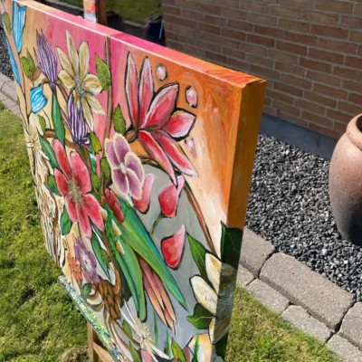 Flower Power maleri med masser af blomster