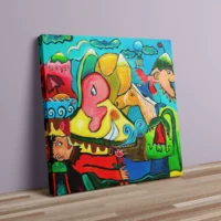 Folklore - abstrakt lærredsprint