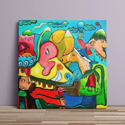 Folklore - abstrakt lærredsprint