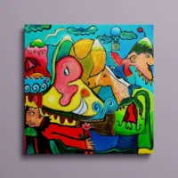 Folklore - abstrakt lærredsprint