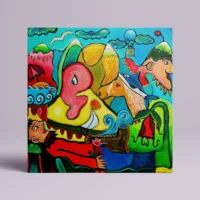 Folklore - abstrakt lærredsprint