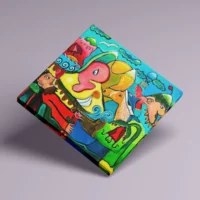 Folklore - abstrakt lærredsprint