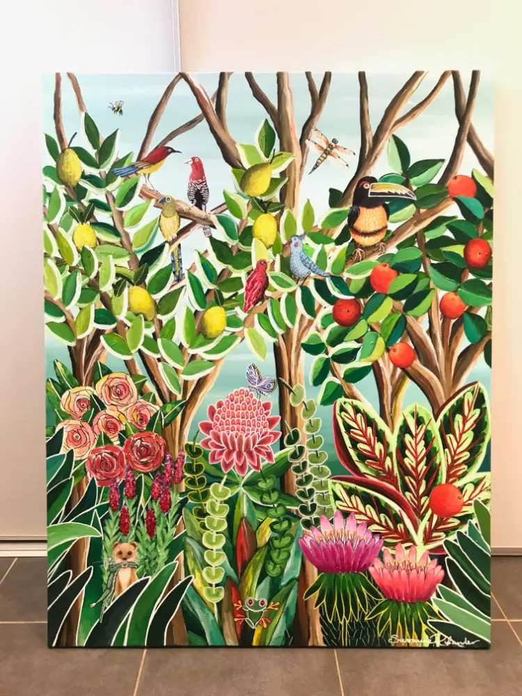 Förtrollad Skog maleri med junglemotiv