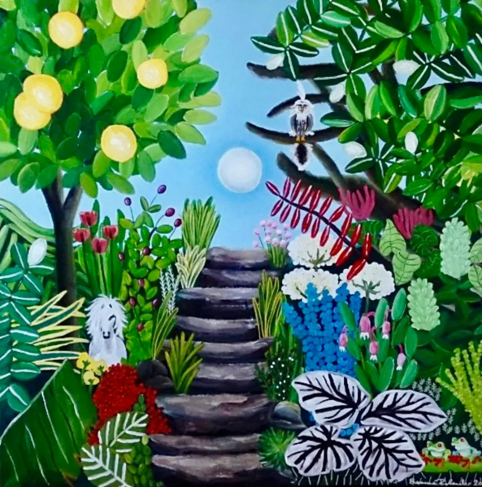 Gången maleri med junglemotiv
