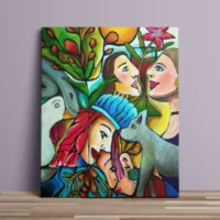 Garden of Eden - abstrakt lærredsprint