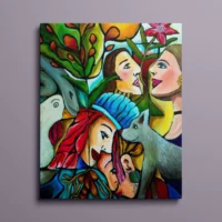 Garden of Eden - abstrakt lærredsprint