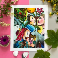 Garden of Eden kærlighedsfyldt Fine Art Giclée Print