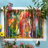 Genesis Fine Art Giclée Print med abstrakt motiv i varme farver
