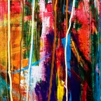 Genesis Fine Art Giclée Print med abstrakt motiv i varme farver