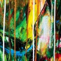 Genesis Fine Art Giclée Print med abstrakt motiv i varme farver