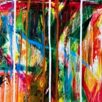 Genesis Fine Art Giclée Print med abstrakt motiv i varme farver
