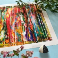 Genesis Fine Art Giclée Print med abstrakt motiv i varme farver