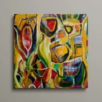 Giardino Verde - abstrakt lærredsprint