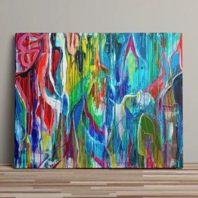 Grafitti with Love - abstrakt lærredsprint