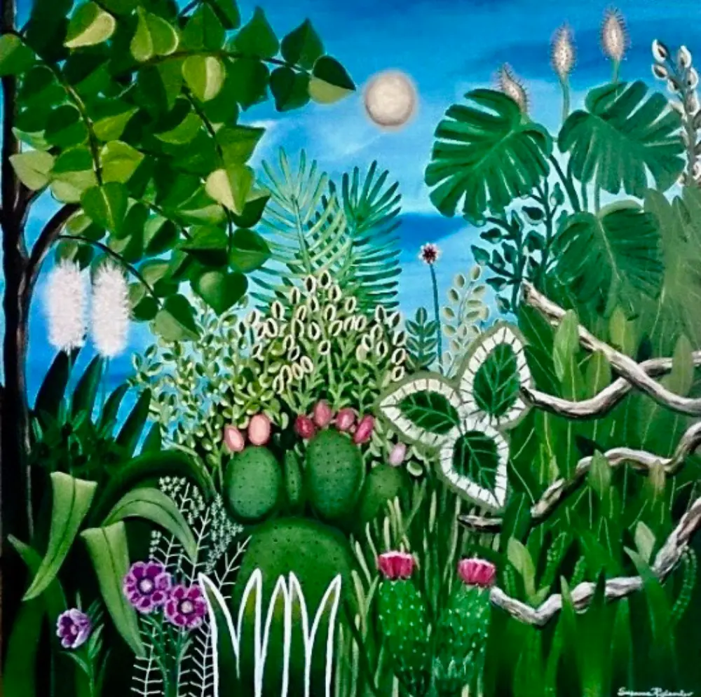 Grönskan maleri med junglemotiv