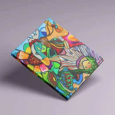 Happy Adventure - abstrakt lærredsprint