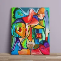 Karneval - abstrakt lærredsprint