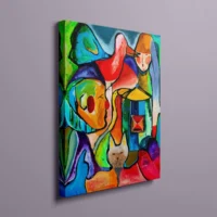 Karneval - abstrakt lærredsprint