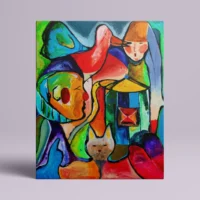 Karneval - abstrakt lærredsprint