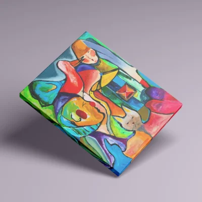 Karneval - abstrakt lærredsprint