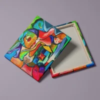 Karneval - abstrakt lærredsprint