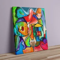 Karneval - abstrakt lærredsprint