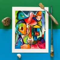 Karneval farverigt Fine Art Giclée Print