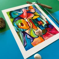 Karneval farverigt Fine Art Giclée Print