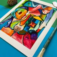 Karneval farverigt Fine Art Giclée Print