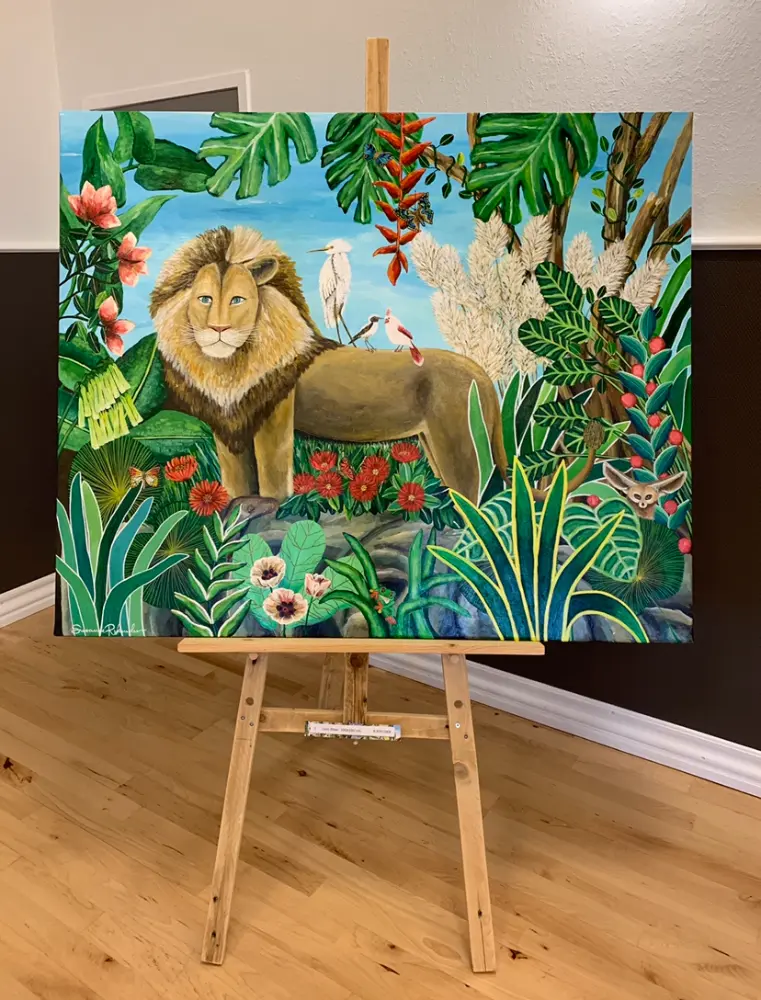 Lion Bliss maleri med junglemotiv